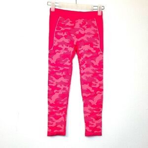 Slalom Camo Girls Midweight Performance Base Layer Pull-on Bottom Pink Medium/8